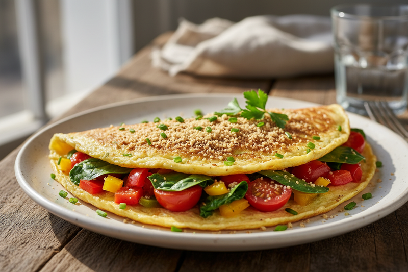 Egg Omelette + Veggies & Nut Powder